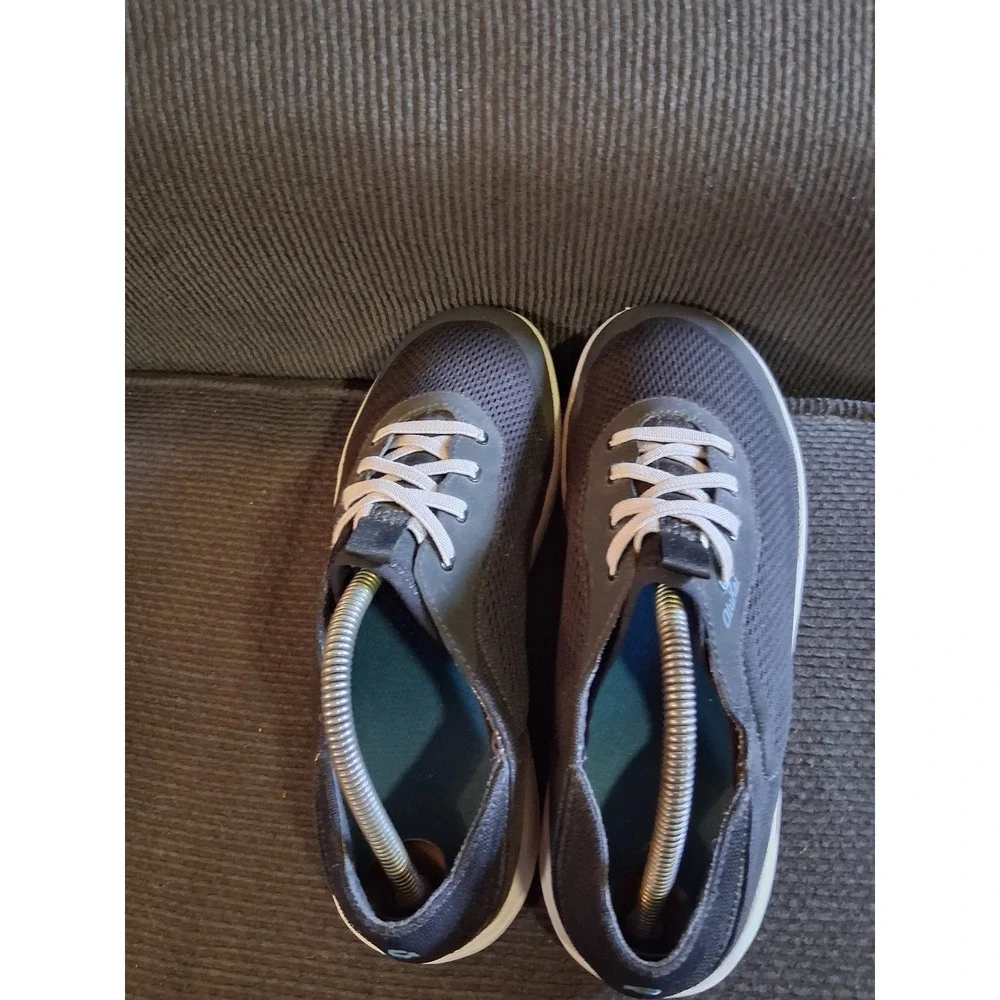 OluKai Moku Pae Mens 9.5 Trench Blue Mesh Boat Shoes 10472-40QS